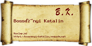 Bossányi Katalin névjegykártya