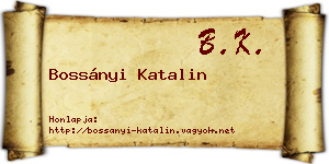 Bossányi Katalin névjegykártya