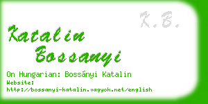 katalin bossanyi business card